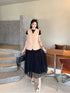Women Casual Vest and  Twill Skirts With Pocket Belt Sets